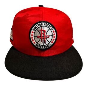 Houston Rockets New Era NBA 9Fifty SnapBack Hat  Two Tone Red Black Adjustable